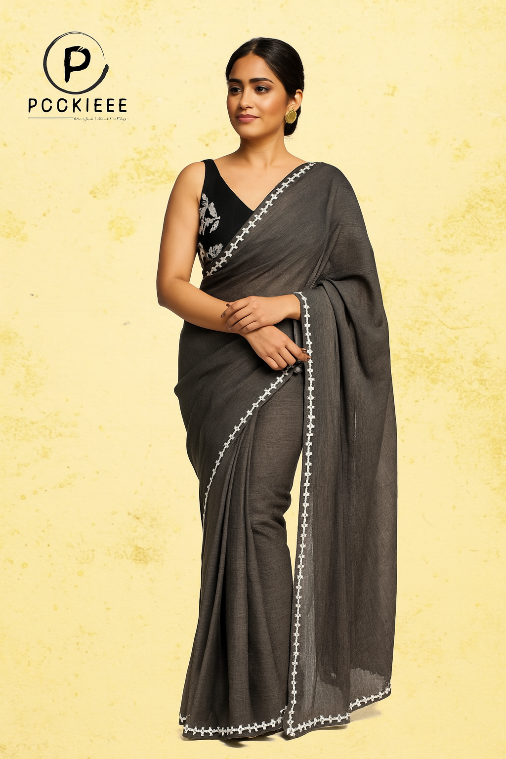 Nayan Tara Lace Border CK Khadi Saree with Blouse Piece